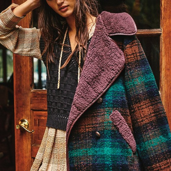 Free People Misfits Plaid Peacoat - Picture 7 of 9